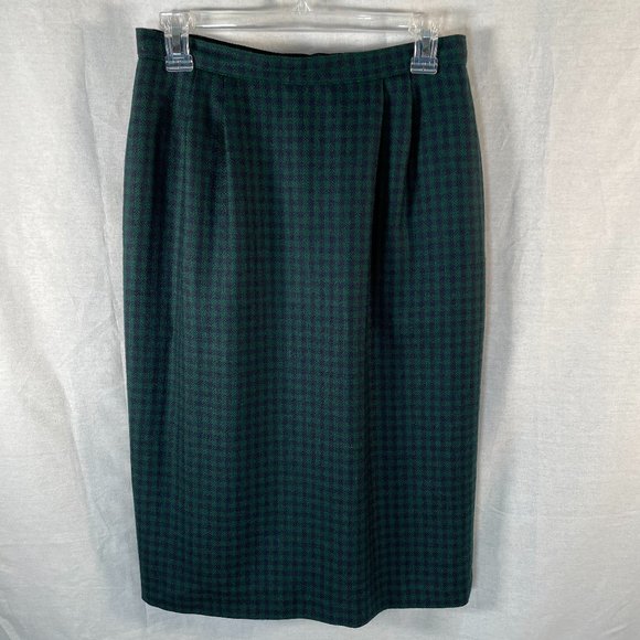 Blue and Green Tweed Midi Skirt - Picture 1 of 6